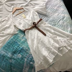 White Japna Broderie Wrap Dress